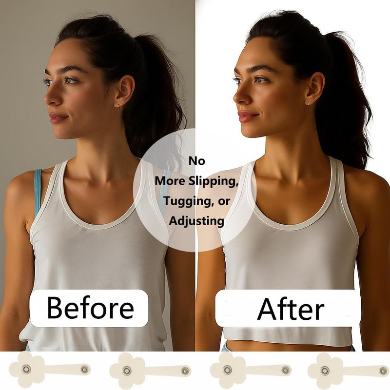 DKUUPEX Bra Strap Holders for Slipping, Bra Clips to Hide Straps, Adjustable Bra Strap Clip Holder Set – 2/6/8 Pack for Bras and Tops – Black, Beige, White - Image 3